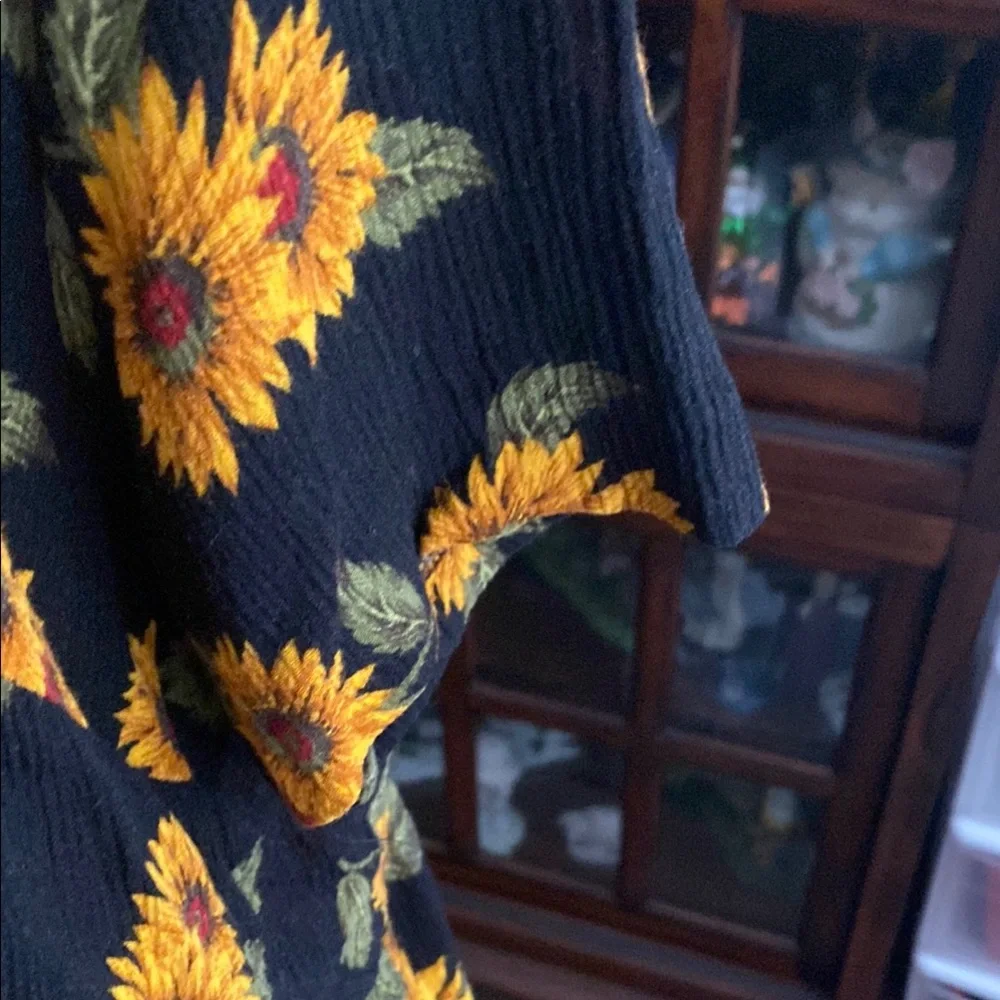 Black and Orange Flutter Sleeve Mini Sundress - Picture 3 of 5